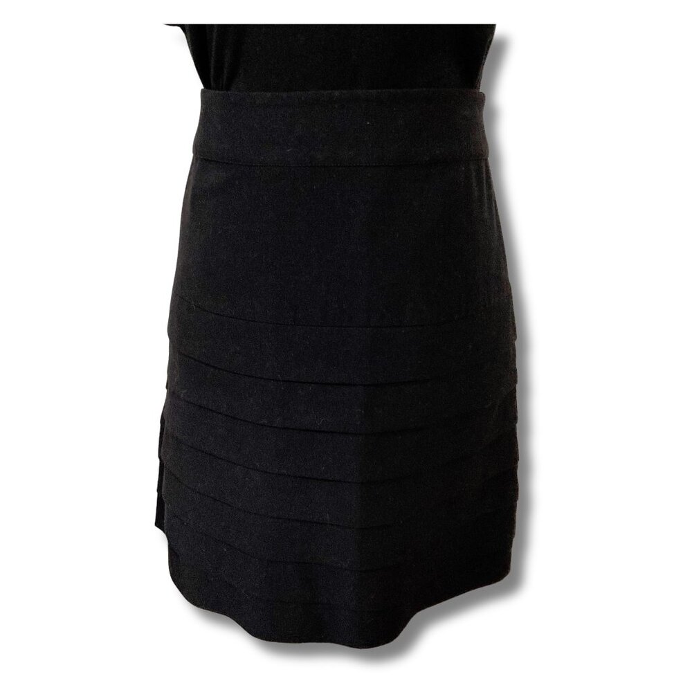 RICKI'S Black bodycon horizontal tiered mini skirt ~ MEDIUM LARGE bandage skirt